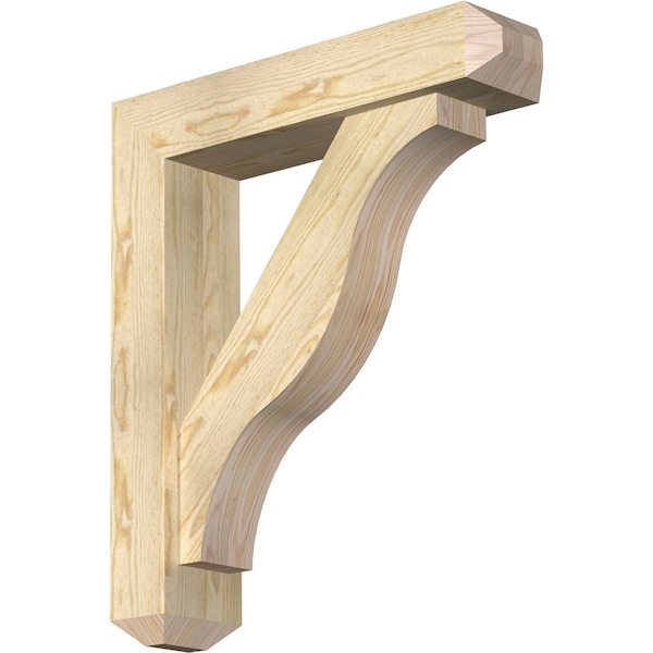 Ekena Millwork Funston Craftsman Rough Sawn Bracket w/ Offset Brace, Douglas Fir, 6"W x 26"D x 30"H BKT0604X26X30FST04RDF - main
